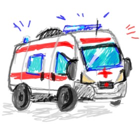 Яша の 救急車 の絵