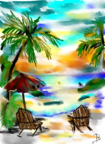 Drawing of Beach by Amanah