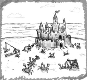 Drawing of Sand castle by Danpah