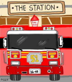 Drawing of Firetruck by GreyhoundMama