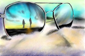 Drawing of Glasses by Wizard