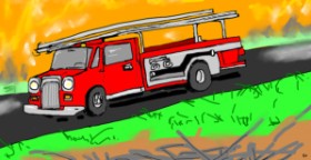 Swimmer の 消防車 の絵