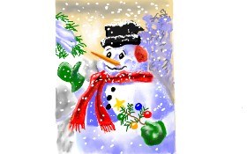 GJP の 雪だるま の絵